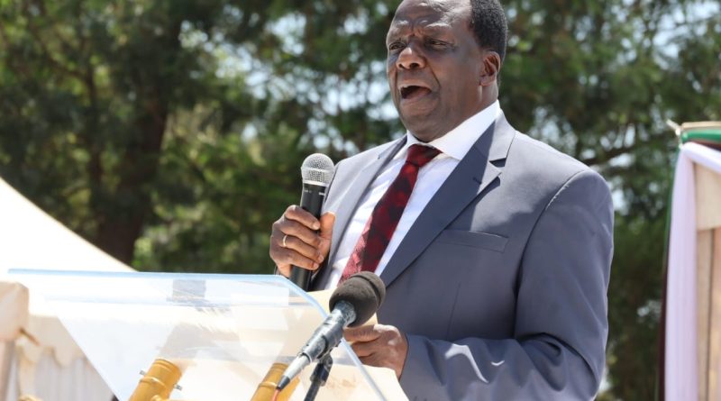 CS Co-operatives Hon. Wycliffe Oparanya addresses farmers and Coffee sub-sector stakeholders in Likuyani, Kakamega County. PHOTO/COURTESY