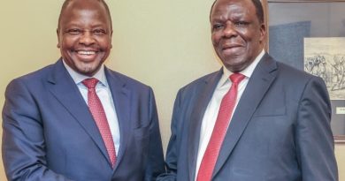 Cabinet Secretary Cooperatives and MSMEs Development Hon. Dr. FCPA Wycliffe Oparanya, EGH with Cabinet Secretary Agriculture Sen. Mutahi Kagwe. PHOTO/COURTESY