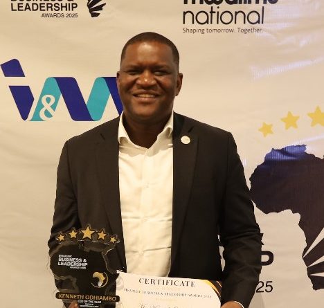 Mwalimu National DT SACCO CEO Mr. Kenneth Odhiambo at the Strategic Business and Leadership Awards 2025. PHOTO/COURTESY